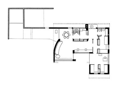 <p><strong>7.</strong> Mattern Evi Plan.<br />Kaynak:https://www.urbipedia.org/hoja/Casa_Mattern#/media/File:Scharoun.casaMattern.1.jpg [Erişim: 20.02.2023]